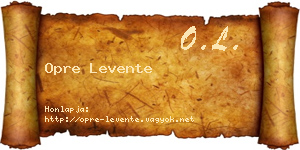 Opre Levente névjegykártya